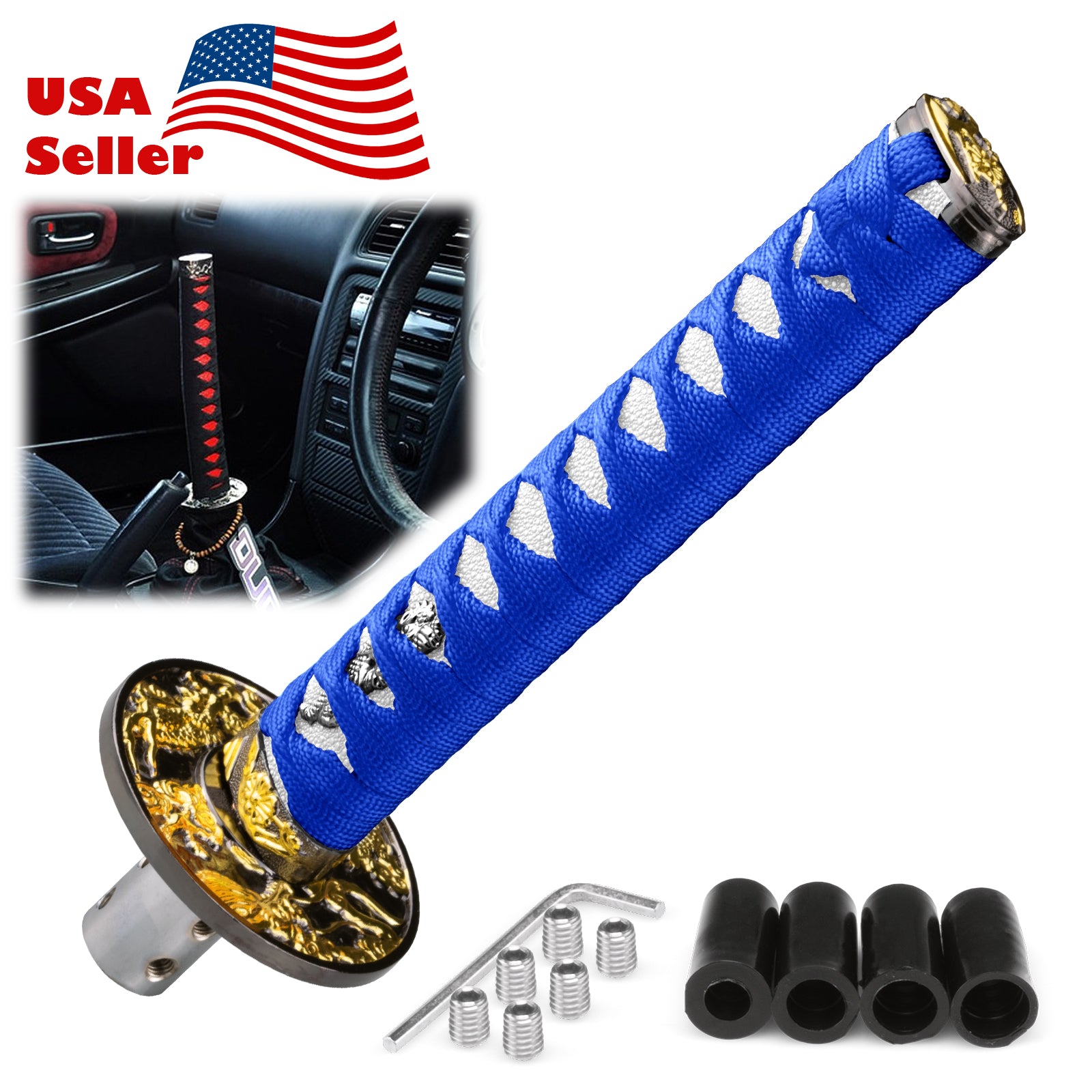 Universal Samurai Sword Shift Knob (Black / Black Red / Black White / – EzAuto Wrap