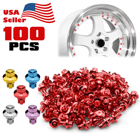 100pcs Flat Wheel Rivets PC-WRL02 (Blue / Gold / Purple / Red / Silver)