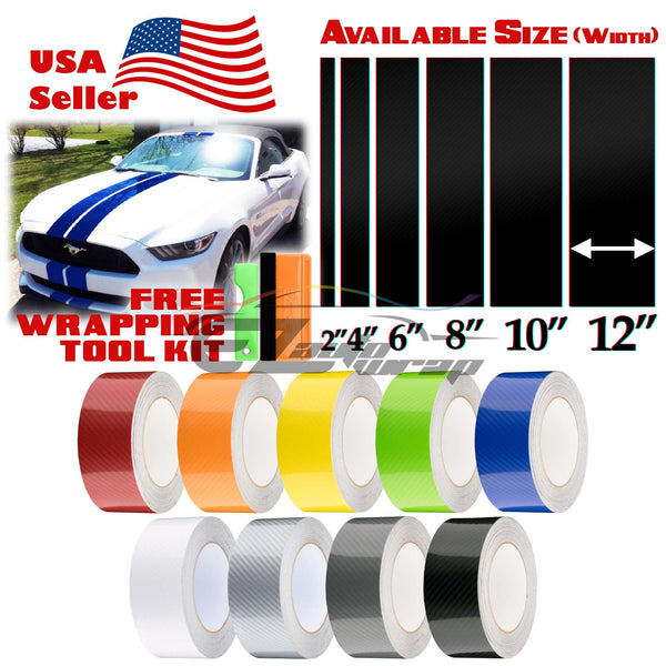 Racing Stripe 7D Carbon Fiber Gloss 2" 4" 6" 8" 10" 12" / 25FT