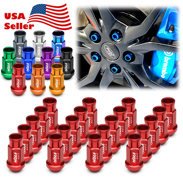 20pcs Aluminum Extended Wheel Lug Nuts M12x1.25 WN01 (Black / Blue / Gold / Green / Gunmetal Gray / Neo Chrome / Orange / Purple / Red / Silver)