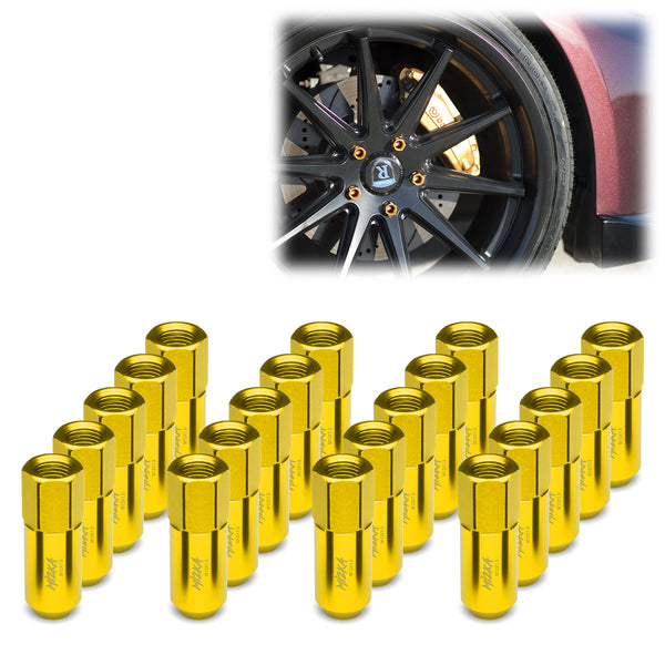 20pcs Aluminum Extended Wheel Lug Nuts M12x1.50 WN02 (Black / Blue / Gold / Green / Gunmetal Gray / Neo Chrome / Orange / Purple / Red / Silver)