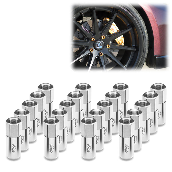20pcs Aluminum Extended Wheel Lug Nuts M12x1.50 WN02 (Black / Blue / Gold / Green / Gunmetal Gray / Neo Chrome / Orange / Purple / Red / Silver)