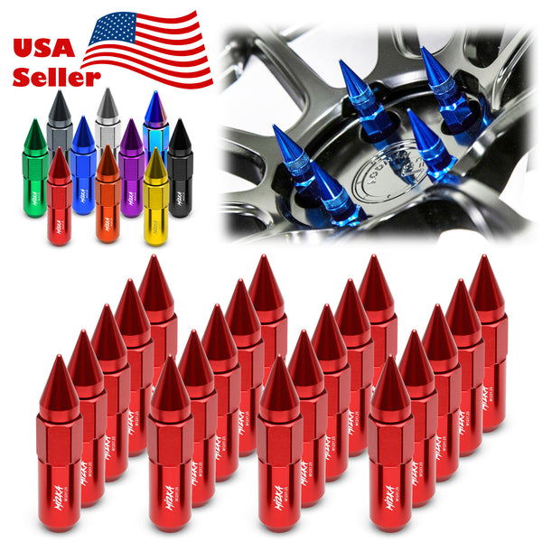 20pcs Aluminum Spiked Extended Wheel Lug Nuts M12x1.25 WN03 (Black / Blue / Gold / Green / Gunmetal Gray / Neo Chrome / Orange / Purple / Red / Silver)