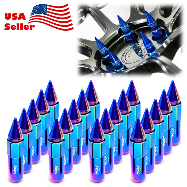 20pcs Aluminum Spiked Extended Wheel Lug Nuts M12x1.25 WN03 (Black / Blue / Gold / Green / Gunmetal Gray / Neo Chrome / Orange / Purple / Red / Silver)