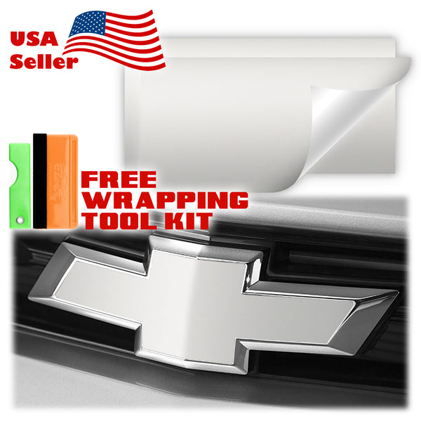 2pcs 5"x10" Ultra Matte Chevy Emblem Bowtie Overlay Vinyl Wrap