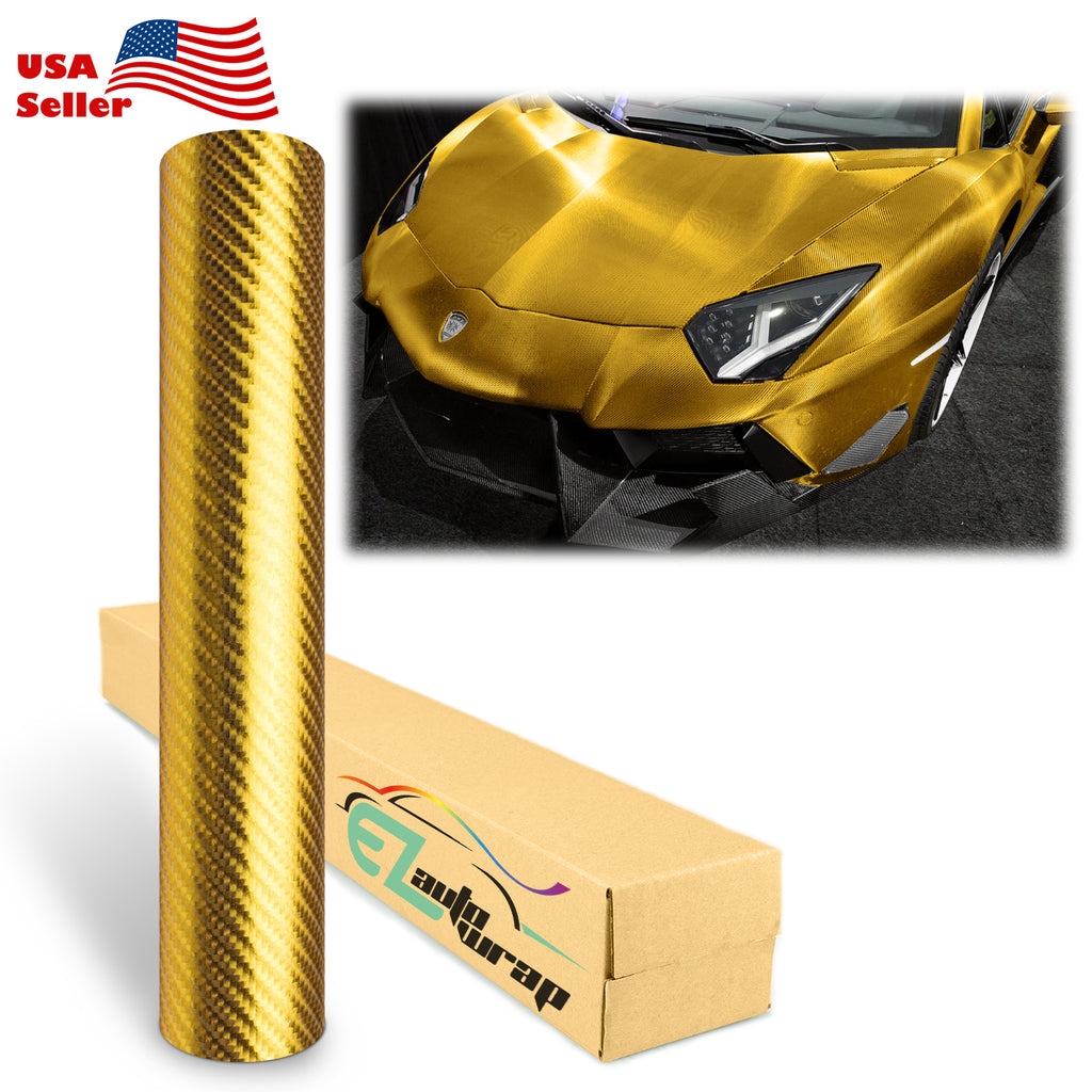 Chrome 4D Carbon Fiber Gold Vinyl Wrap – EzAuto Wrap