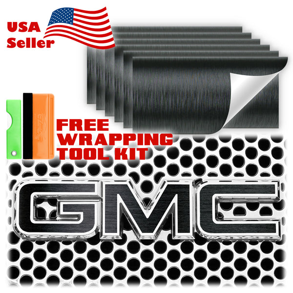 6pcs 4"x6" Brushed Aluminum GMC Emblem Overlay