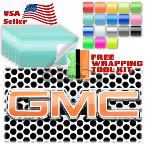 6pcs 4"x6" Gloss GMC Emblem Overlay Vinyl Wrap