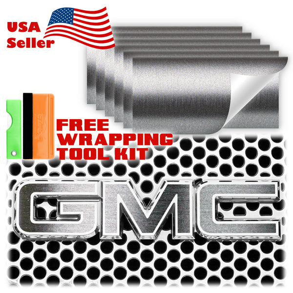 6pcs 4"x6" Brushed Aluminum GMC Emblem Overlay