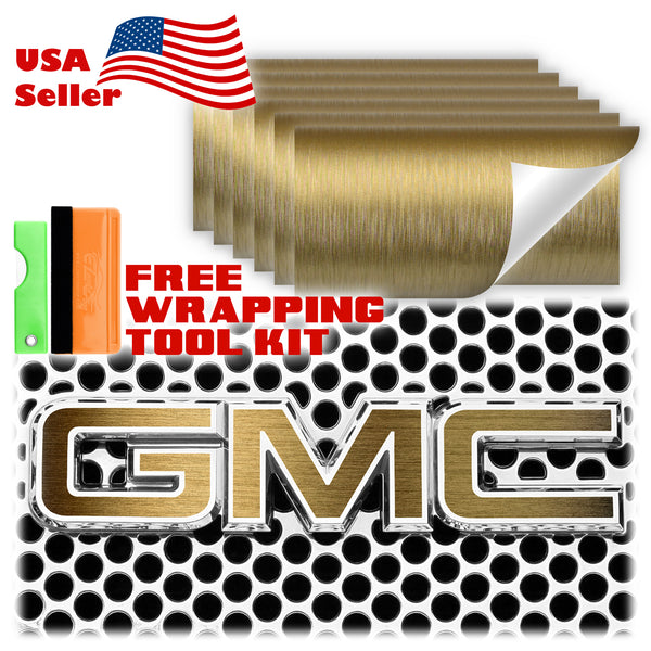 6pcs 4"x6" Brushed Aluminum GMC Emblem Overlay