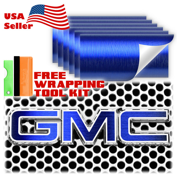 6pcs 4"x6" Brushed Aluminum GMC Emblem Overlay
