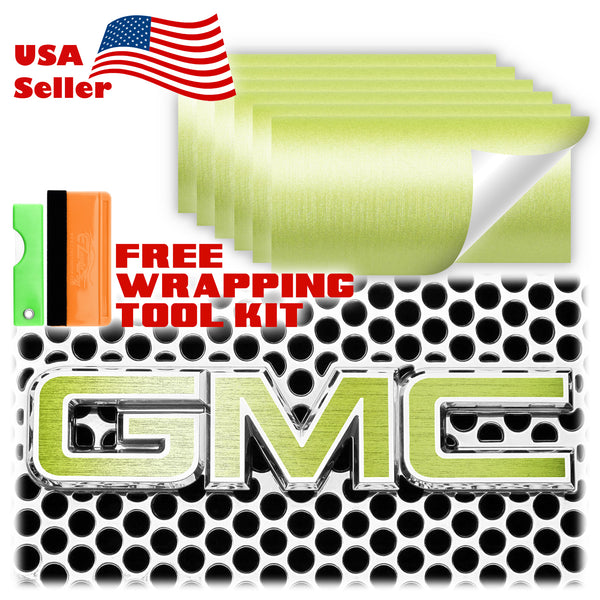 6pcs 4"x6" Brushed Aluminum GMC Emblem Overlay