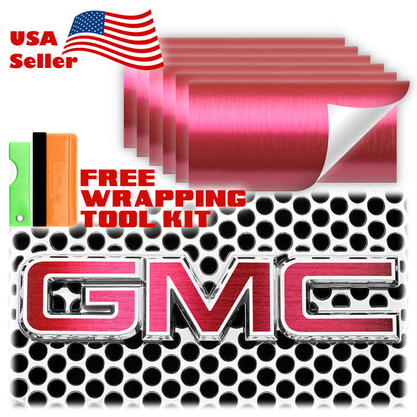 6pcs 4"x6" Brushed Aluminum GMC Emblem Overlay
