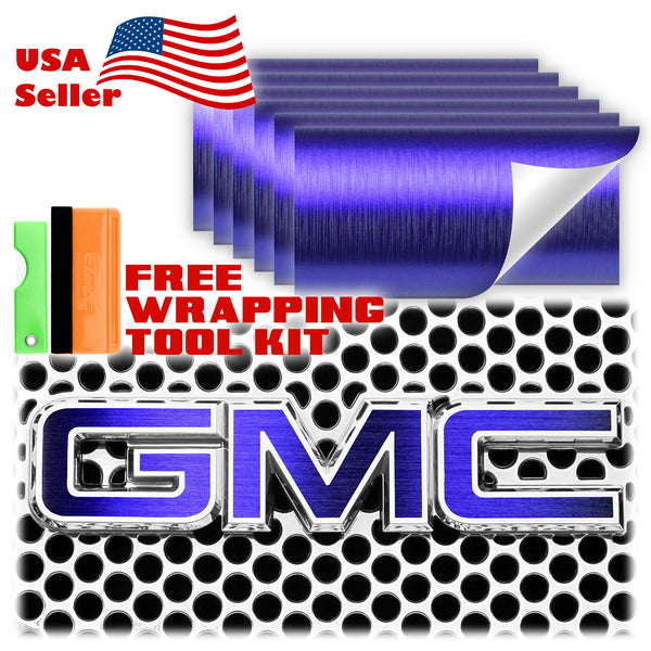 6pcs 4"x6" Brushed Aluminum GMC Emblem Overlay