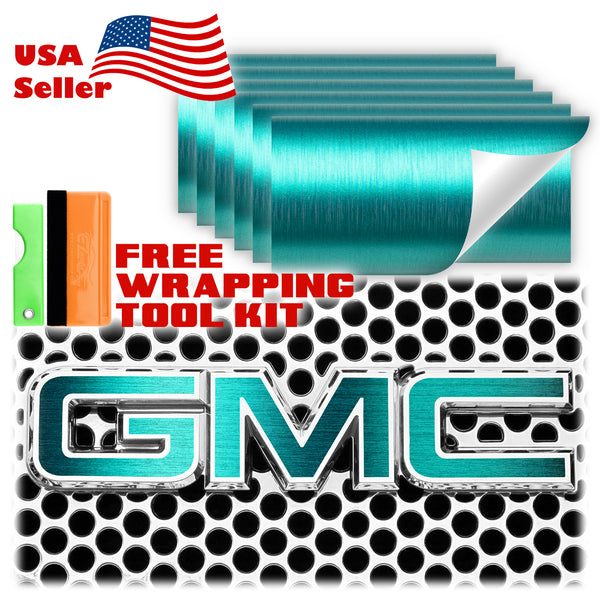 6pcs 4"x6" Brushed Aluminum GMC Emblem Overlay