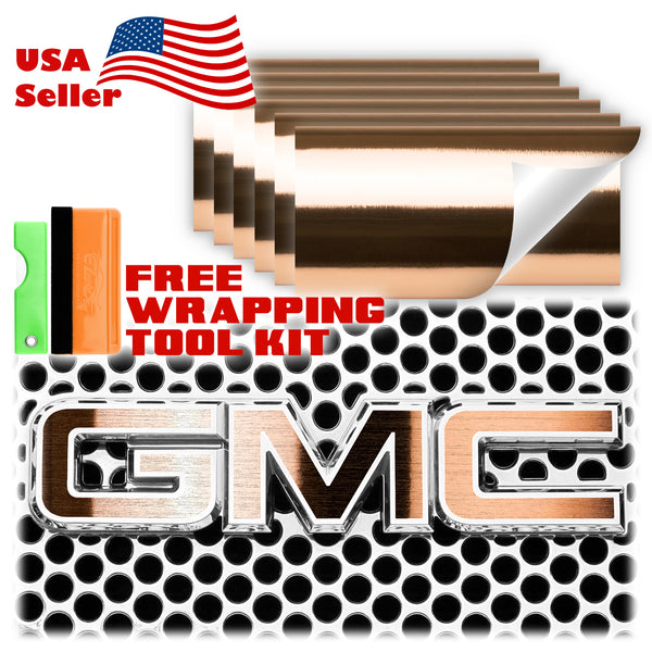 6pcs 4"x6" Brushed Aluminum GMC Emblem Overlay