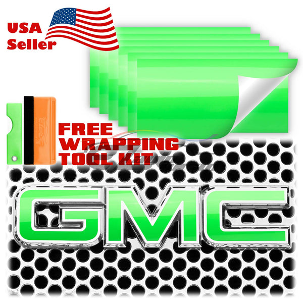 6pcs 4"x6" Gloss GMC Emblem Overlay Vinyl Wrap