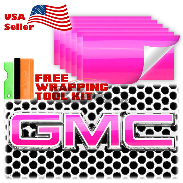 6pcs 4"x6" Gloss GMC Emblem Overlay Vinyl Wrap