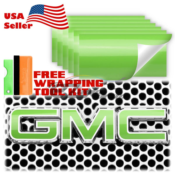 6pcs 4"x6" Gloss GMC Emblem Overlay Vinyl Wrap