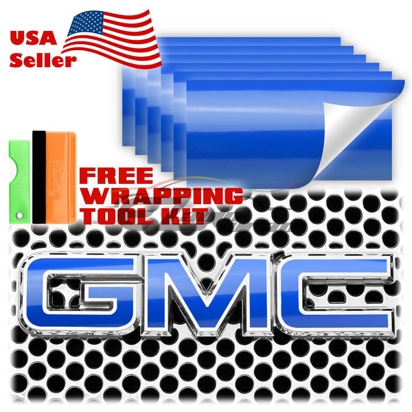 6pcs 4"x6" Gloss GMC Emblem Overlay Vinyl Wrap