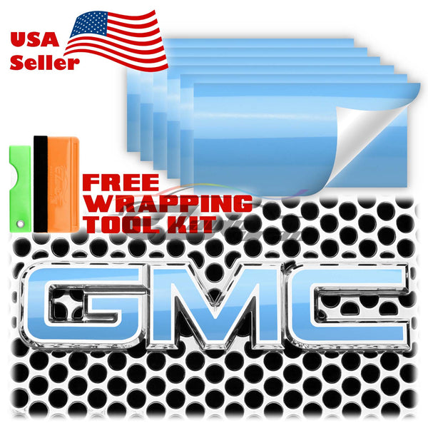 6pcs 4"x6" Gloss GMC Emblem Overlay Vinyl Wrap