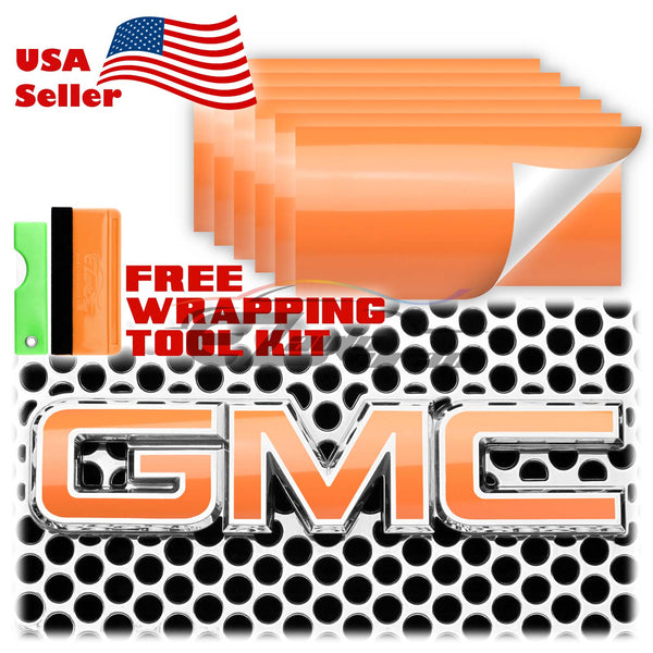 6pcs 4"x6" Gloss GMC Emblem Overlay Vinyl Wrap