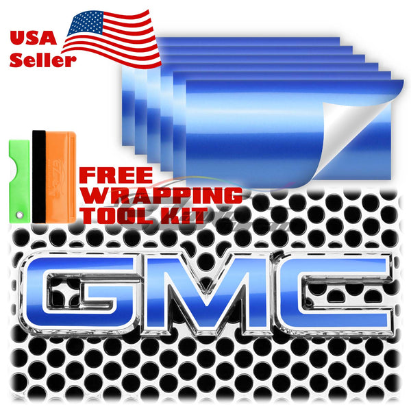 6pcs 4"x6" Gloss GMC Emblem Overlay Vinyl Wrap