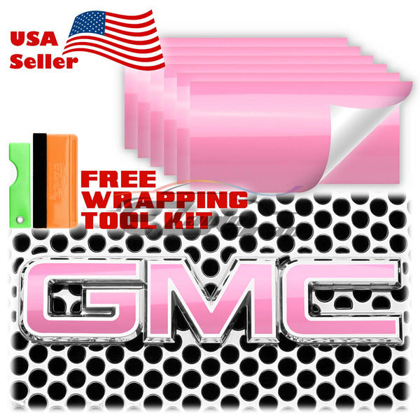 6pcs 4"x6" Gloss GMC Emblem Overlay Vinyl Wrap