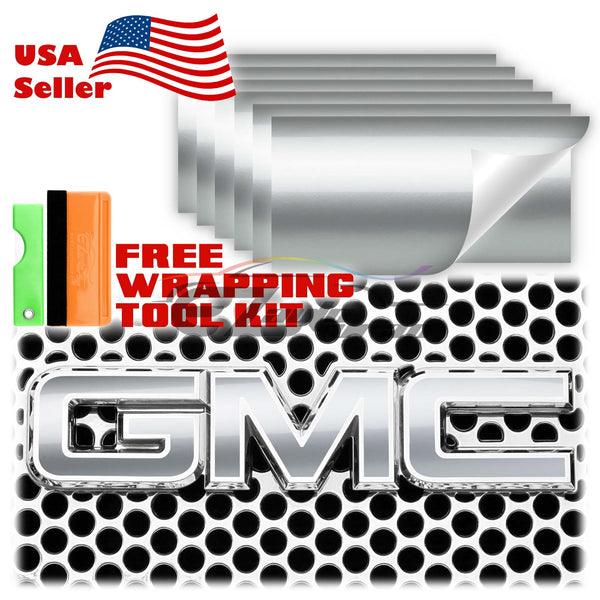 6pcs 4"x6" Gloss GMC Emblem Overlay Vinyl Wrap