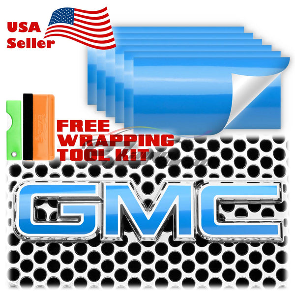 6pcs 4"x6" Gloss GMC Emblem Overlay Vinyl Wrap