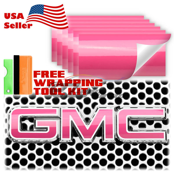 6pcs 4"x6" High Gloss GMC Emblem Overlay Vinyl Wrap