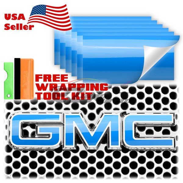 6pcs 4"x6" High Gloss GMC Emblem Overlay Vinyl Wrap