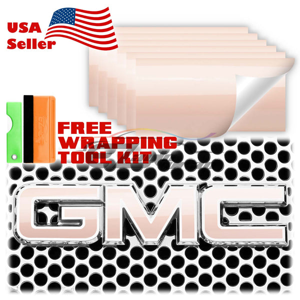 6pcs 4"x6" High Gloss GMC Emblem Overlay Vinyl Wrap
