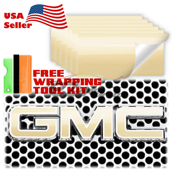 6pcs 4"x6" High Gloss GMC Emblem Overlay Vinyl Wrap