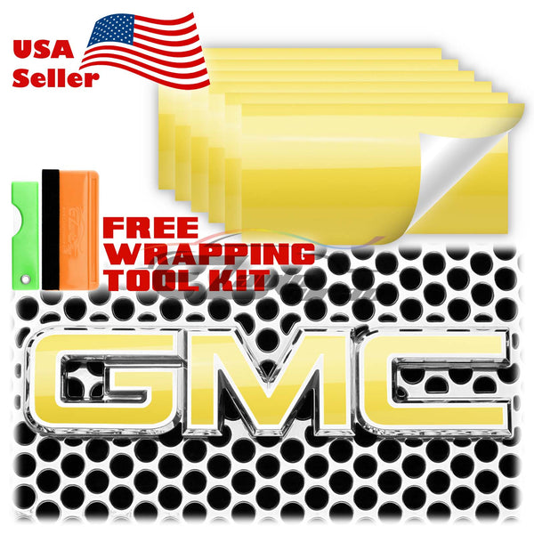 6pcs 4"x6" High Gloss GMC Emblem Overlay Vinyl Wrap