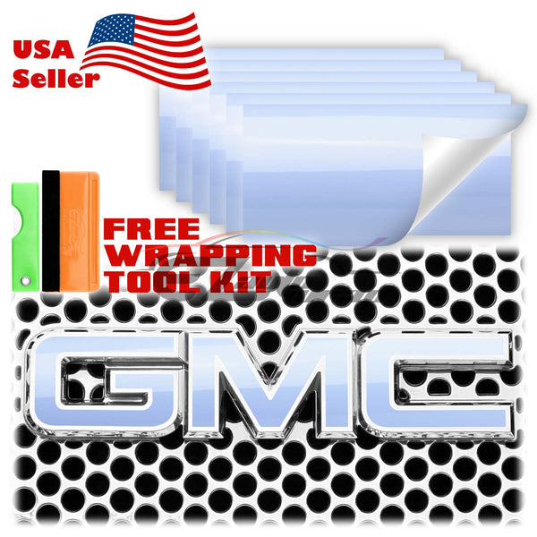 6pcs 4"x6" High Gloss GMC Emblem Overlay Vinyl Wrap