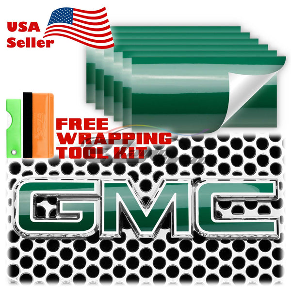 6pcs 4"x6" High Gloss GMC Emblem Overlay Vinyl Wrap