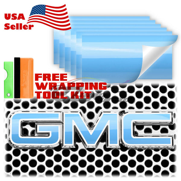 6pcs 4"x6" High Gloss GMC Emblem Overlay Vinyl Wrap