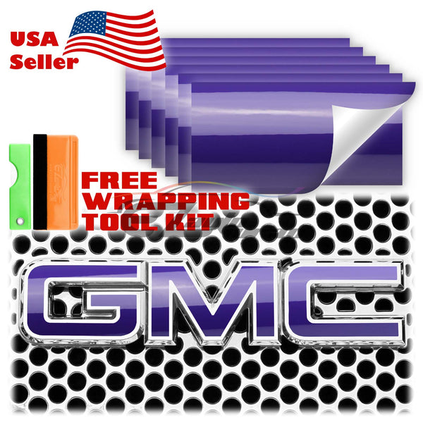 6pcs 4"x6" High Gloss GMC Emblem Overlay Vinyl Wrap