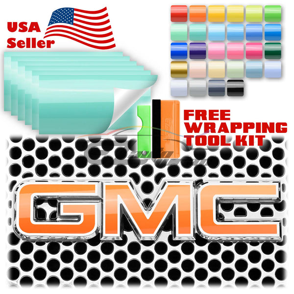 6pcs 4"x6" High Gloss GMC Emblem Overlay Vinyl Wrap