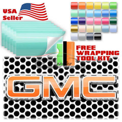 6pcs 4"x6" High Gloss GMC Emblem Overlay Vinyl Wrap