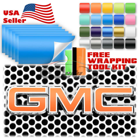 6pcs 4"x6" Matte GMC Emblem Overlay Vinyl Wrap