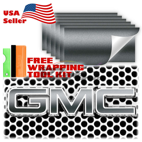 6pcs 4"x6" Matte GMC Emblem Overlay Vinyl Wrap