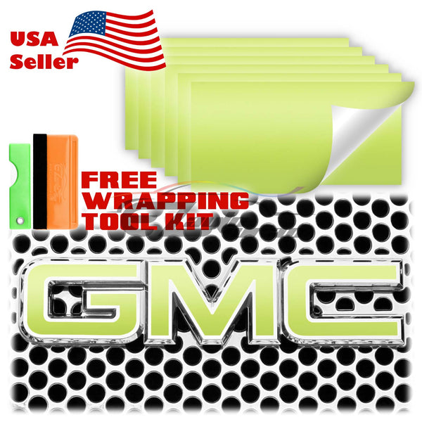 6pcs 4"x6" Matte GMC Emblem Overlay Vinyl Wrap