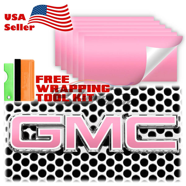 6pcs 4"x6" Matte GMC Emblem Overlay Vinyl Wrap