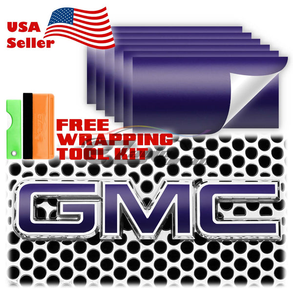 6pcs 4"x6" Matte GMC Emblem Overlay Vinyl Wrap