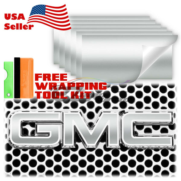 6pcs 4"x6" Matte GMC Emblem Overlay Vinyl Wrap
