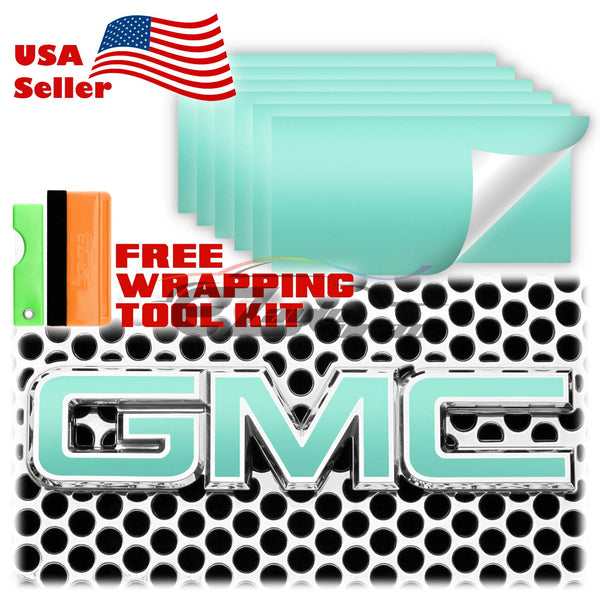 6pcs 4"x6" Matte GMC Emblem Overlay Vinyl Wrap