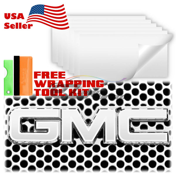 6pcs 4"x6" Matte GMC Emblem Overlay Vinyl Wrap