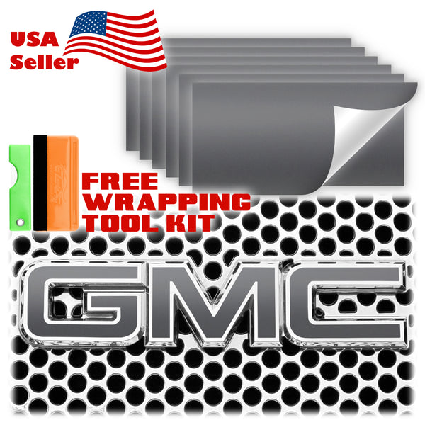 6pcs 4"x6" Ultra Matte GMC Emblem Overlay Vinyl Wrap